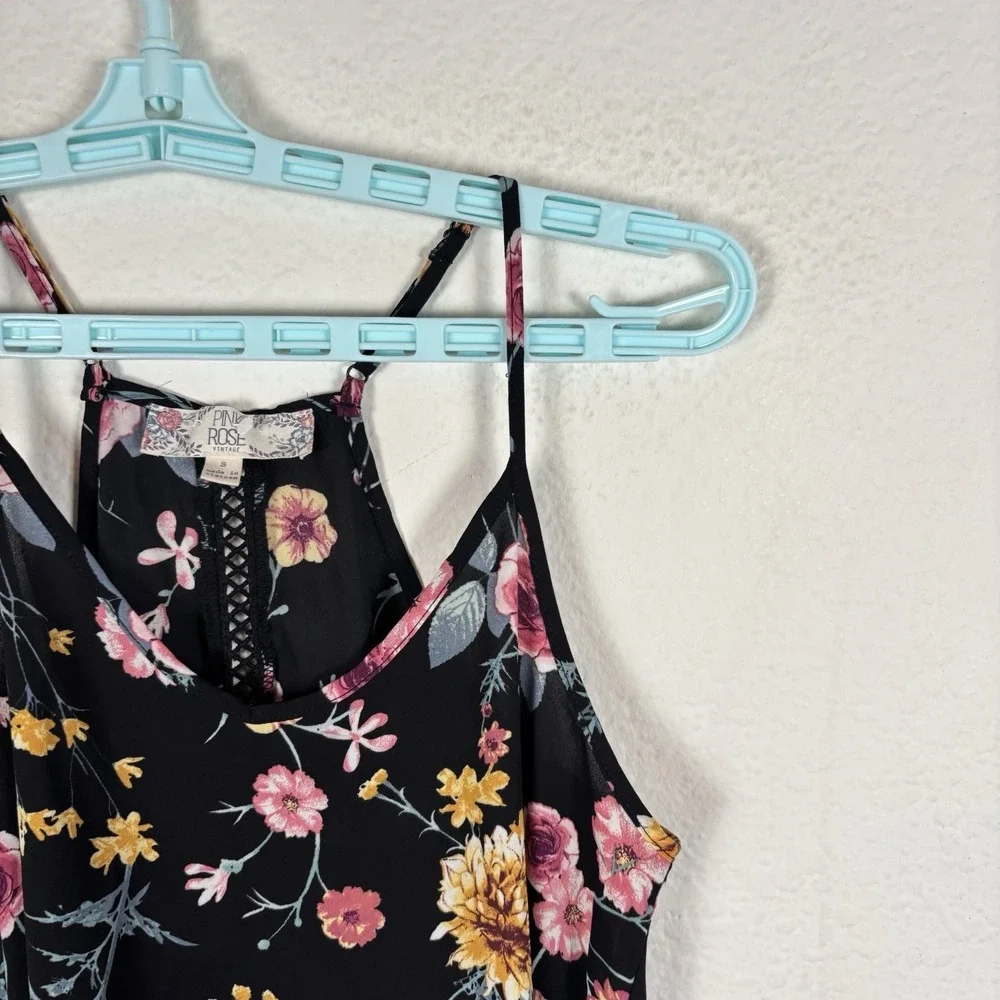 Pink Rose Womens Shirt Sz S Small Tank Top Sleeveless Floral Excellent - Picture 3 of 7